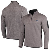 New England Patriots Antigua Fortune Quarter-Zip Pullover Jacket Charcoal - NFL