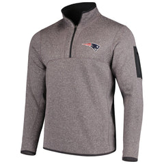 New England Patriots Antigua Fortune Quarter-Zip Pullover Jacket Charcoal - NFL