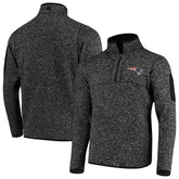 New England Patriots Antigua Fortune Quarter-Zip Pullover Jacket Heather Black - NFL