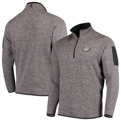 Philadelphia Eagles Antigua Fortune Quarter-Zip Pullover Jacket Charcoal - NFL