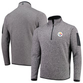 Pittsburgh Steelers Antigua Fortune Quarter-Zip Pullover Jacket Charcoal - NFL