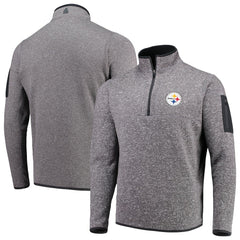 Pittsburgh Steelers Antigua Fortune Quarter-Zip Pullover Jacket Charcoal - NFL