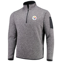 Pittsburgh Steelers Antigua Fortune Quarter-Zip Pullover Jacket Charcoal - NFL