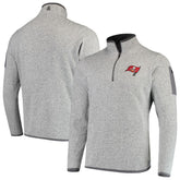 Tampa Bay Buccaneers Antigua Fortune Quarter-Zip Pullover Jacket Heather Black - NFL