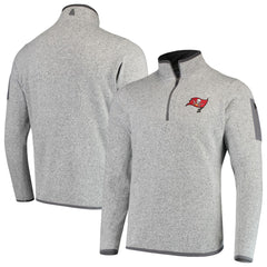 Tampa Bay Buccaneers Antigua Fortune Quarter-Zip Pullover Jacket Heather Black - NFL