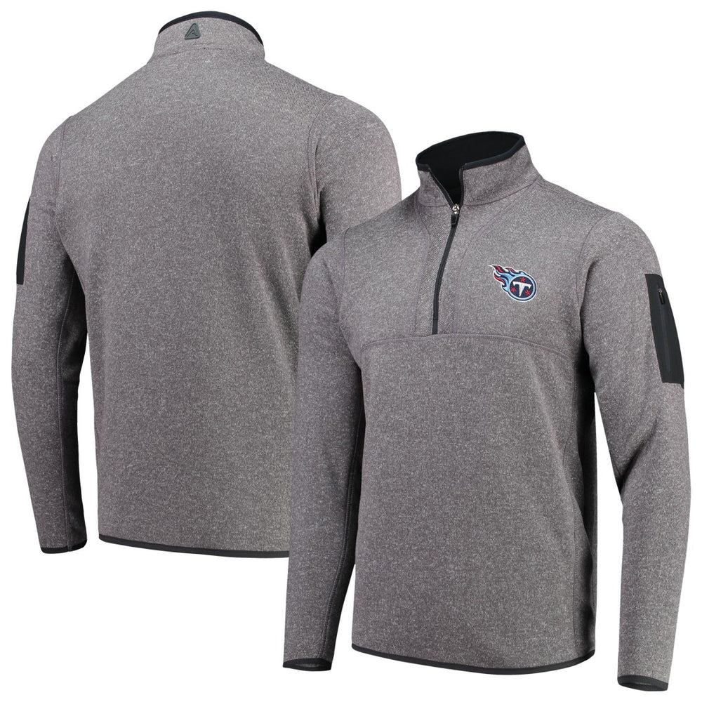 Tennessee Titans Antigua Fortune Quarter-Zip Pullover Jacket Charcoal - NFL