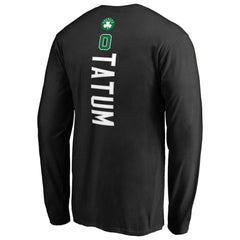 NBA - Jayson Tatum Boston Celtics Team Backer Name & Number Long Sleeve T-Shirt - Black