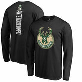 NBA - Giannis Antetokounmpo Milwaukee Bucks Team Backer Name & Number Long Sleeve T-Shirt - Black