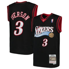 Mitchell & Ness - Allen Iverson Philadelphia 76ers Youth Hardwood Classics Swingman Throwback Jersey - Black
