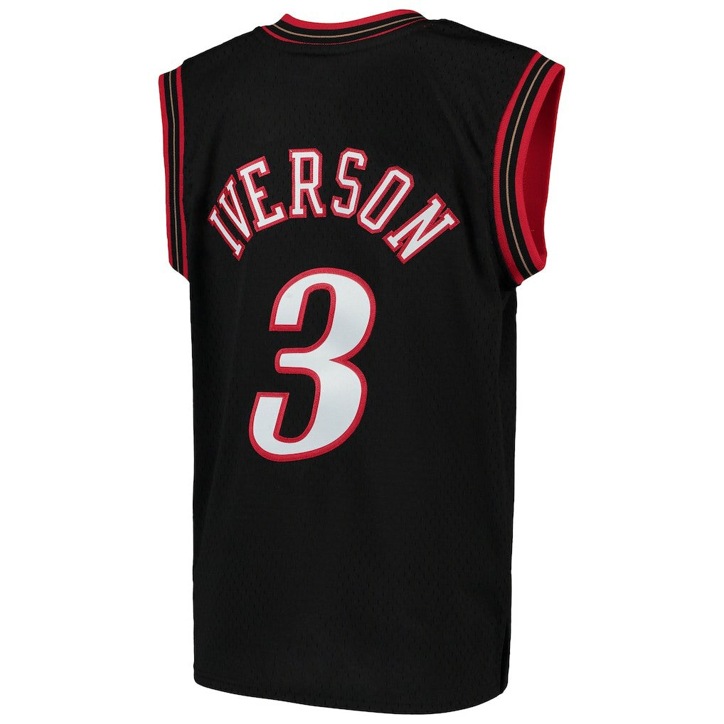 Allen Iverson Philadelphia 76ers Youth Hardwood Classics Swingman Throwback Jersey - Black | NBA Jerseys