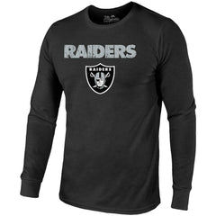 Las Vegas Raiders Majestic Threads Lockup Tri-Blend Long Sleeve T-Shirt Black - NFL