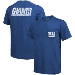 New York Giants Majestic Threads Tri-Blend Pocket T-Shirt Heathered Royal - NFL
