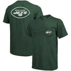 New York Jets Majestic Threads Tri-Blend Pocket T-Shirt Heathered Green - NFL