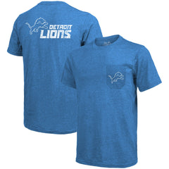 Detroit Lions Majestic Threads Tri-Blend Pocket T-Shirt Blue - NFL