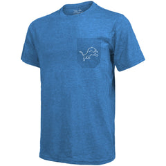 Detroit Lions Majestic Threads Tri-Blend Pocket T-Shirt Blue - NFL