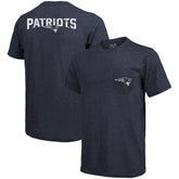 New England Patriots Majestic Threads Tri-Blend Pocket T-Shirt Heathered Navy - NFL
