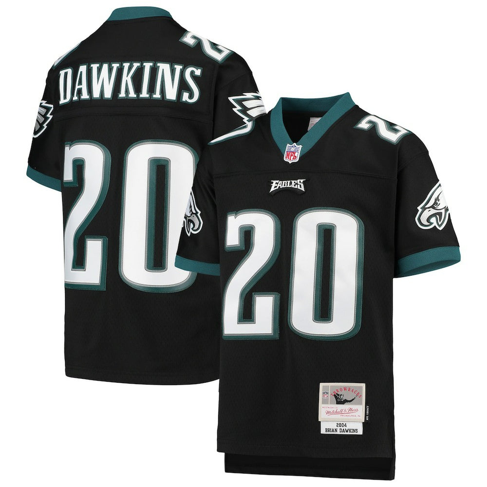 Brian Dawkins Philadelphia Eagles Youth 2004 Legacy Retired Player Jersey Black - Mitchell & Ness