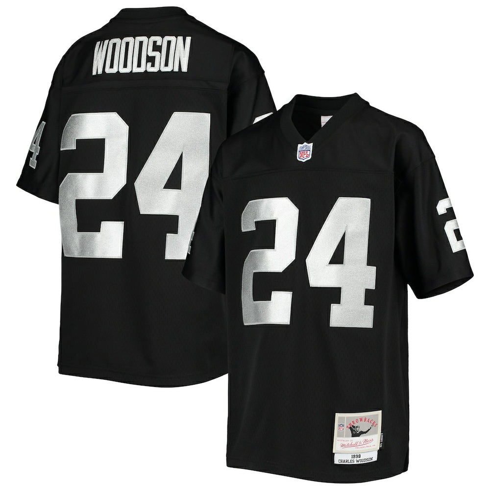 Charles Woodson Las Vegas Raiders Youth 1998 Legacy Retired Player Jersey Black - Mitchell & Ness