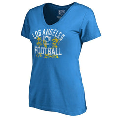 Los Angeles Chargers Women's Hometown Collection LA Football V-Neck T-Shirt Powder Blue - NFL