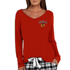 Chicago Blackhawks Concepts Sport Women's Marathon Knit Long Sleeve V-Neck Top Red