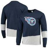 Tennessee Titans Refried Apparel Sustainable Upcycled Angle Long Sleeve T-Shirt Navy/Gray - NFL