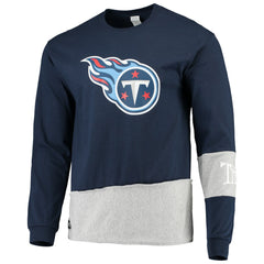 Tennessee Titans Refried Apparel Sustainable Upcycled Angle Long Sleeve T-Shirt Navy/Gray - NFL