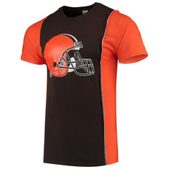 Cleveland Browns Refried Apparel Sustainable Upcycled Split T-Shirt Brown/Orange - NFL
