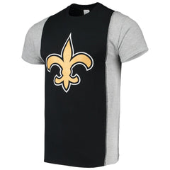 New Orleans Saints Refried Apparel Sustainable Upcycled Split T-Shirt Black/Gray - NFL