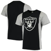 Las Vegas Raiders Refried Apparel Sustainable Upcycled Split T-Shirt Black/Silver - NFL