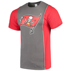 Tampa Bay Buccaneers Refried Apparel Sustainable Upcycled Split T-Shirt Pewter/Red - NFL
