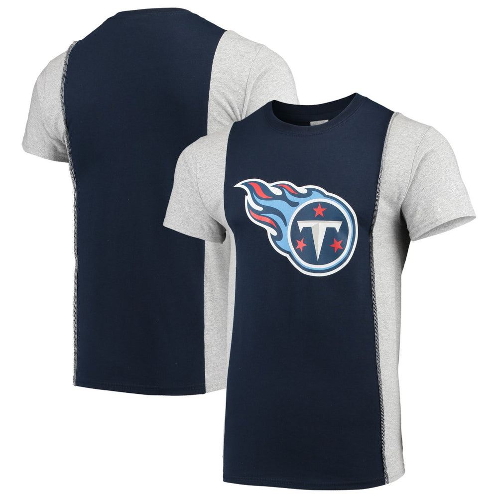 Tennessee Titans Refried Apparel Sustainable Upcycled Split T-Shirt Navy/Gray - NFL