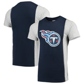 Tennessee Titans Refried Apparel Sustainable Upcycled Split T-Shirt Navy/Gray - NFL
