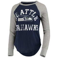 Seattle Seahawks Touch Women's Waffle Raglan Lightweight Long Sleeve T-Shirt College Navy - NFL