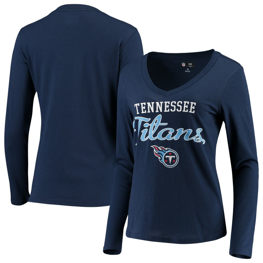 Tennessee Titans G-III 4Her by Carl Banks Women's Post Season Long Sleeve V-Neck T-Shirt Navy - NFL