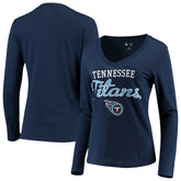 Tennessee Titans G-III 4Her by Carl Banks Women's Post Season Long Sleeve V-Neck T-Shirt Navy - NFL