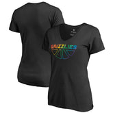 NBA - Memphis Grizzlies Women's Team Pride Wordmark V-Neck T-Shirt - Black