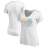 NBA - Dallas Mavericks Women's Team Pride Wordmark V-Neck T-Shirt - White