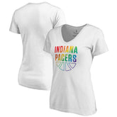 NBA - Indiana Pacers Women's Team Pride Wordmark V-Neck T-Shirt - White