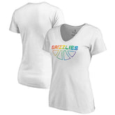 NBA - Memphis Grizzlies Women's Team Pride Wordmark V-Neck T-Shirt - White
