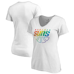 NBA - Phoenix Suns Women's Team Pride Wordmark V-Neck T-Shirt - White