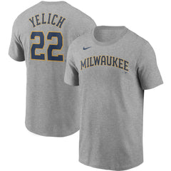 Christian Yelich Milwaukee Brewers Nike Name & Number T-Shirt Near Me