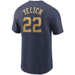 Christian Yelich Milwaukee Brewers Nike Name & Number T-Shirt On Sale