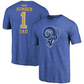 Los Angeles Rams Greatest Dad Retro Tri-Blend T-Shirt Heathered Royal - Fanatics