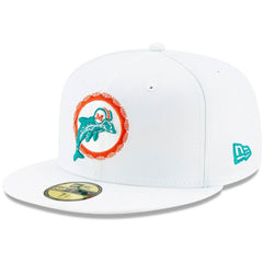 Miami Dolphins New Era Historic Omaha 59FIFTY Fitted Hat White - NFL