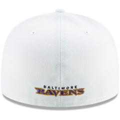 Baltimore Ravens New Era Shield Omaha 59FIFTY Fitted Hat White - NFL