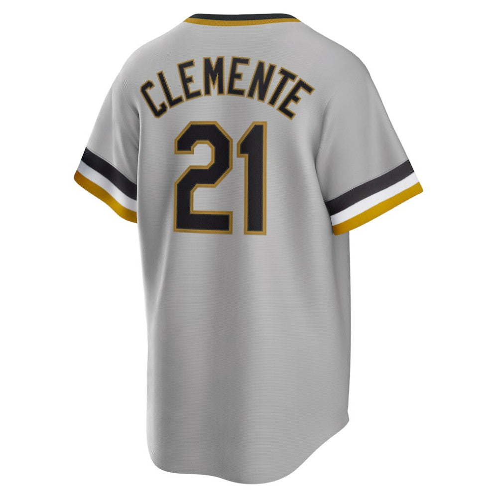 Roberto Clemente Pittsburgh Pirates Nike Road Cooperstown Collection Player Jersey - Gray | MLB Jerseys