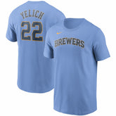 Christian Yelich Milwaukee Brewers Nike Name & Number T-Shirt Lifestyle