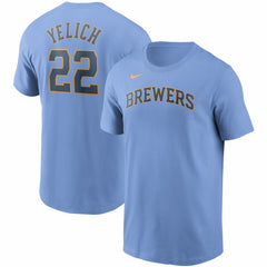 Christian Yelich Milwaukee Brewers Nike Name & Number T-Shirt Lifestyle