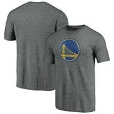 NBA - Golden State Warriors Distressed Primary Logo Tri-Blend T-Shirt - Gray
