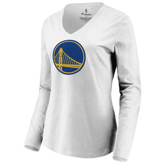 NBA - Golden State Warriors Women's Primary Logo Long Sleeve V-Neck T-Shirt - White